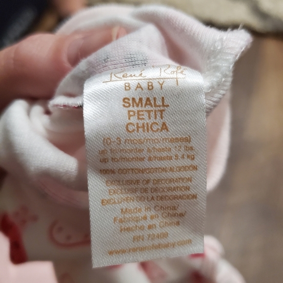 Rene Rofe Baby Swiggles Girl Red Hearts Ladybug Bodysuit Pastel Pink Leggings 3M - Picture 4 of 8